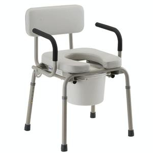 Padded Drop-Arm Commode